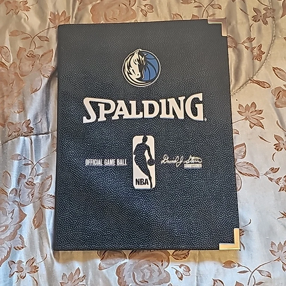 Spalding Official Game Ball NBA Portfolio Folder David Stern Dallas Mavericks
